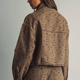 Polka Dot High Neck Jacket