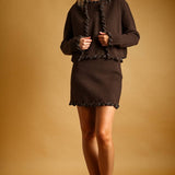 Braid Detailed Knit Mini Skirt