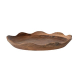 Mango Wood Scalloped Tray, Natural