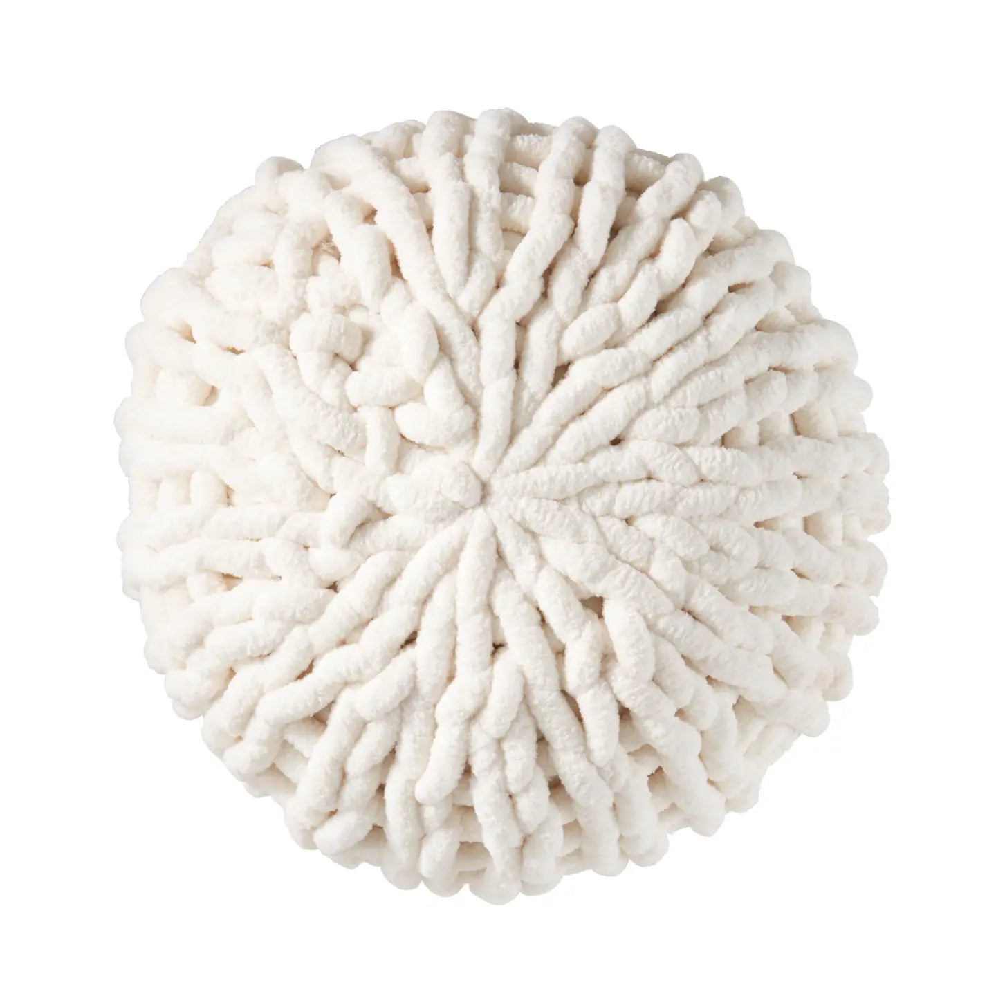 Cozy Chunky Knit Round Throw Pillow