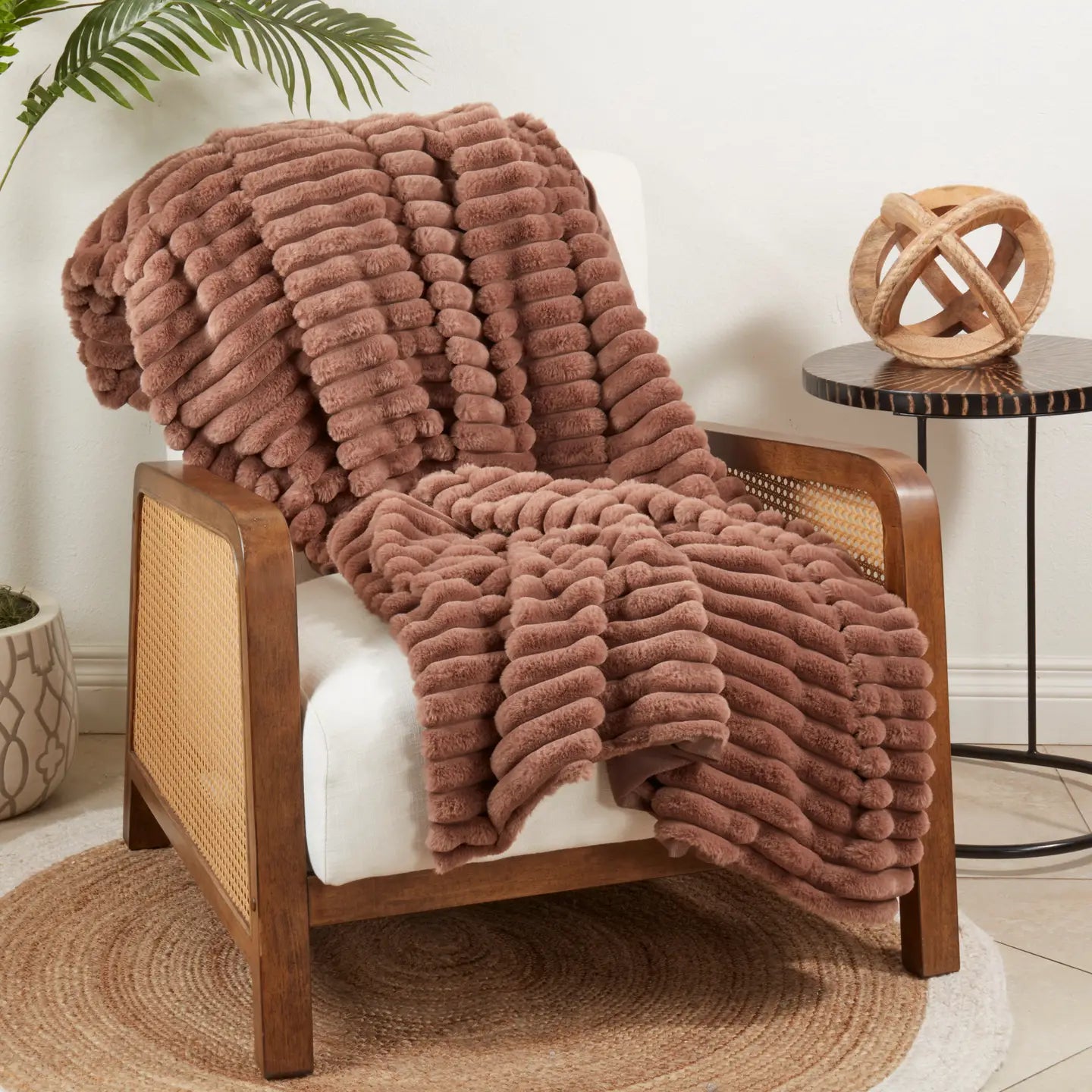 Comfort Faux Rabbit Fur Throw