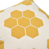 Quilted Cotton Pillow w/ Honeycomb Pattern