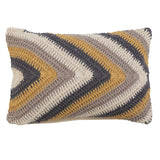 Crocheted Lumbar Pillow w/ Chevron Pattern