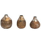 Metal Vases with Burnt Gold Finish