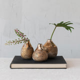 Metal Vases with Burnt Gold Finish