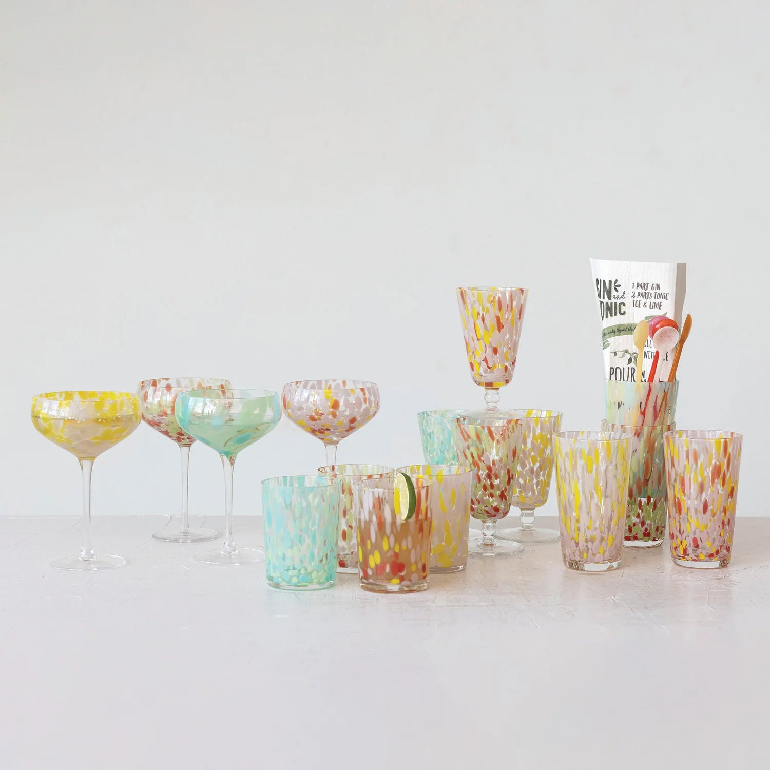 Stemmed Confetti Coupe Glass