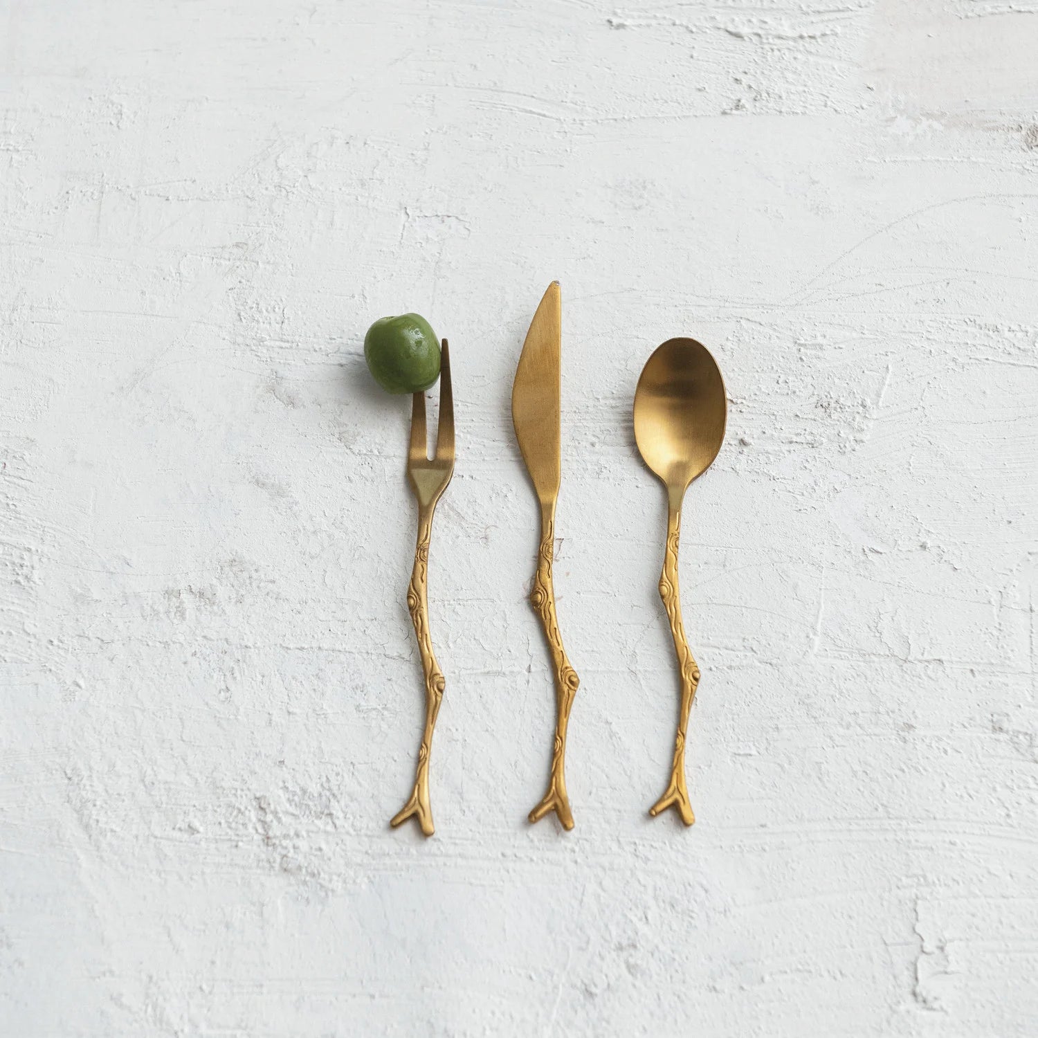 Appetizer Utensils with Twig Shaped Handles