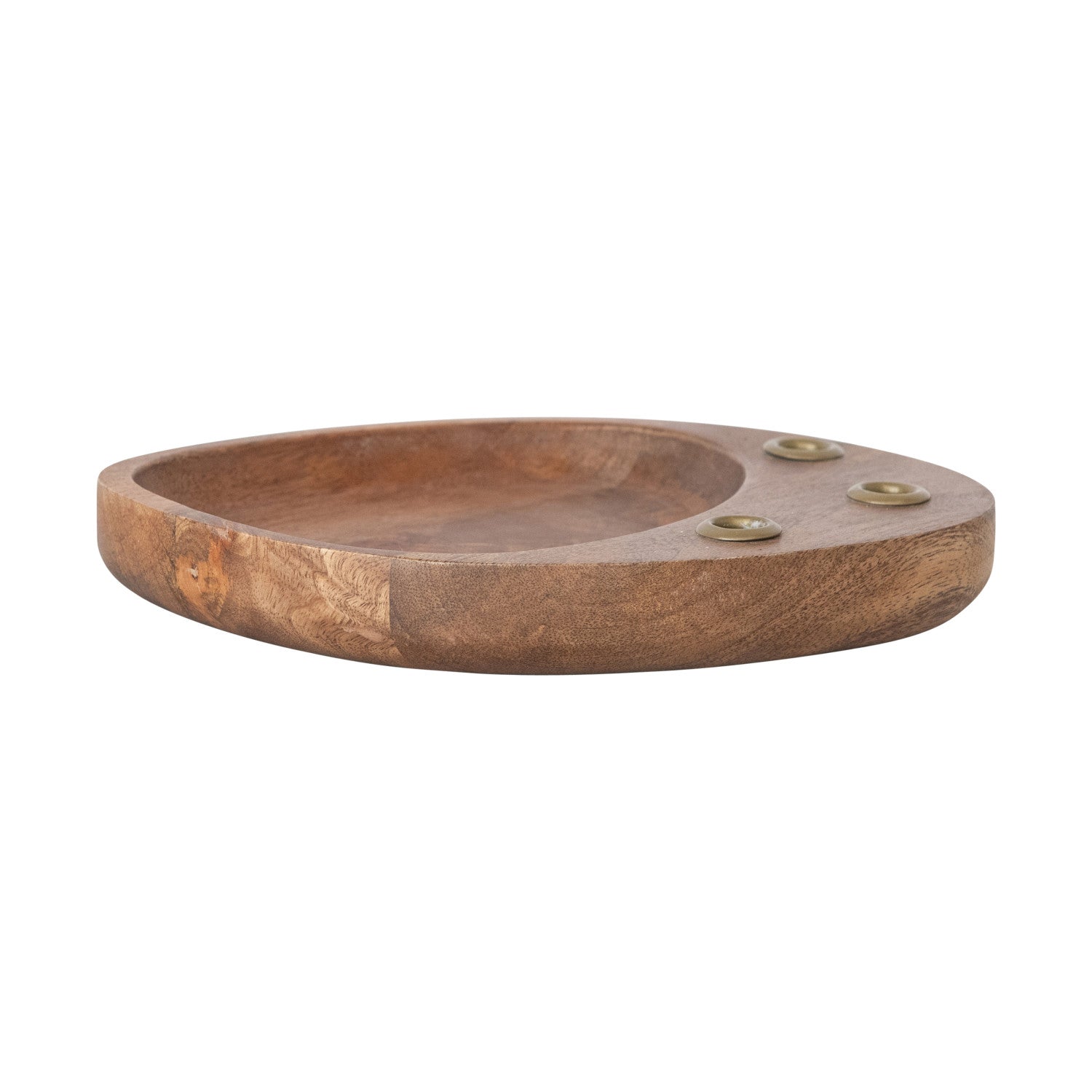 Mango Wood & Metal Taper Holder with Tray (Holds (3) 1/2" Tapers)