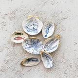 Decorative Resin Shell Shaped Dish with Sea Image, 6 Styles