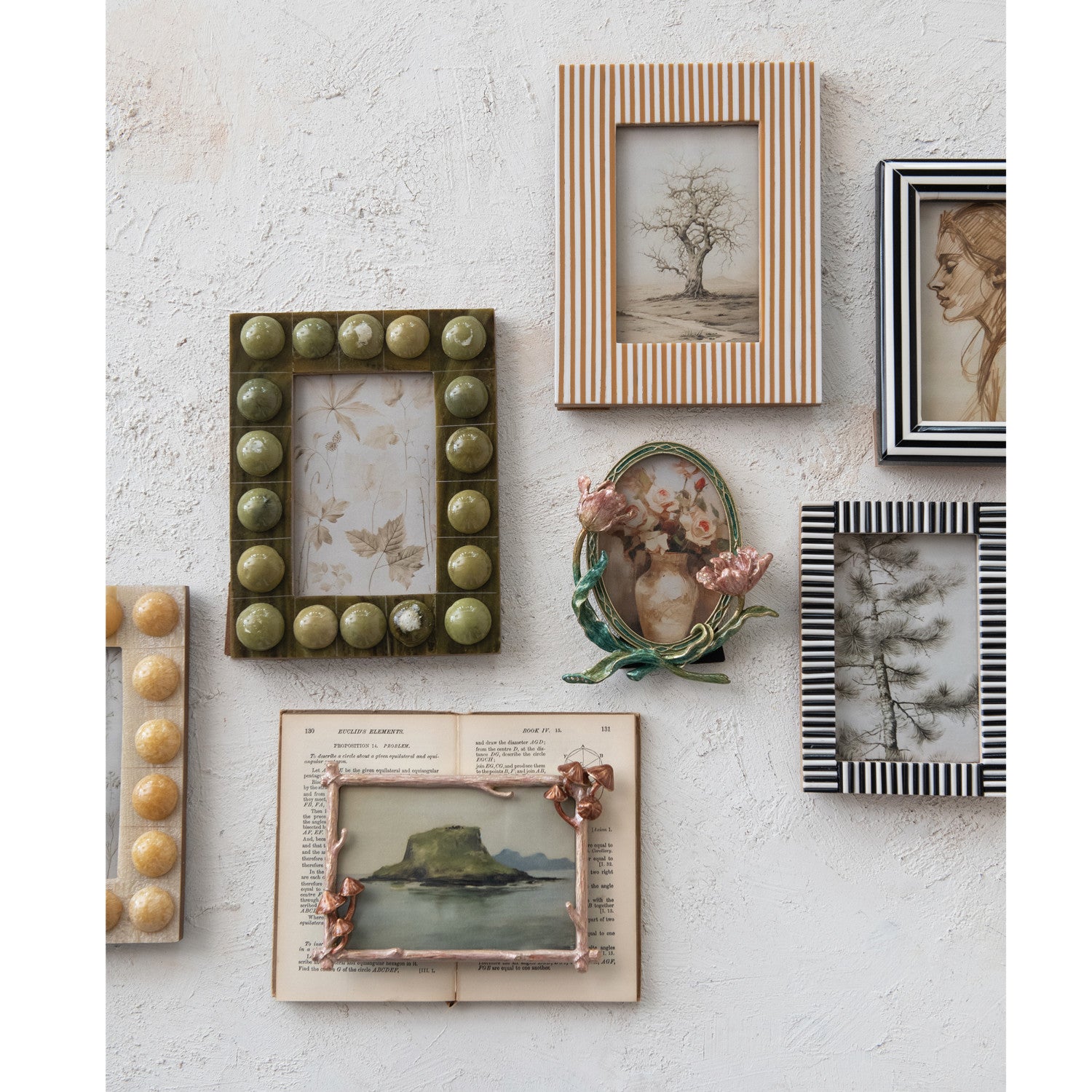 Green Marbled Bobbin Photo Frame