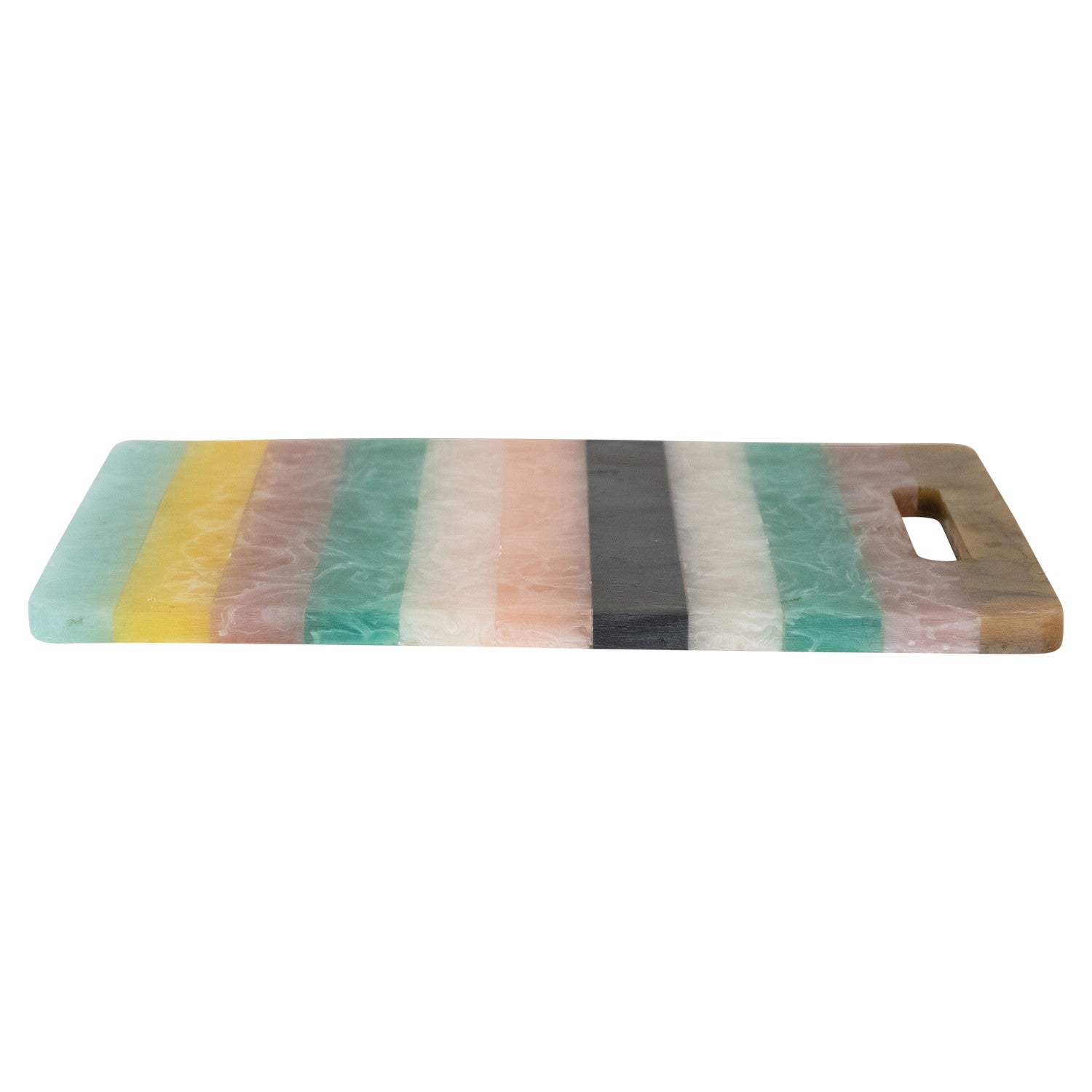 Marbled Resin Striped Cheese/Serving Board with Handle