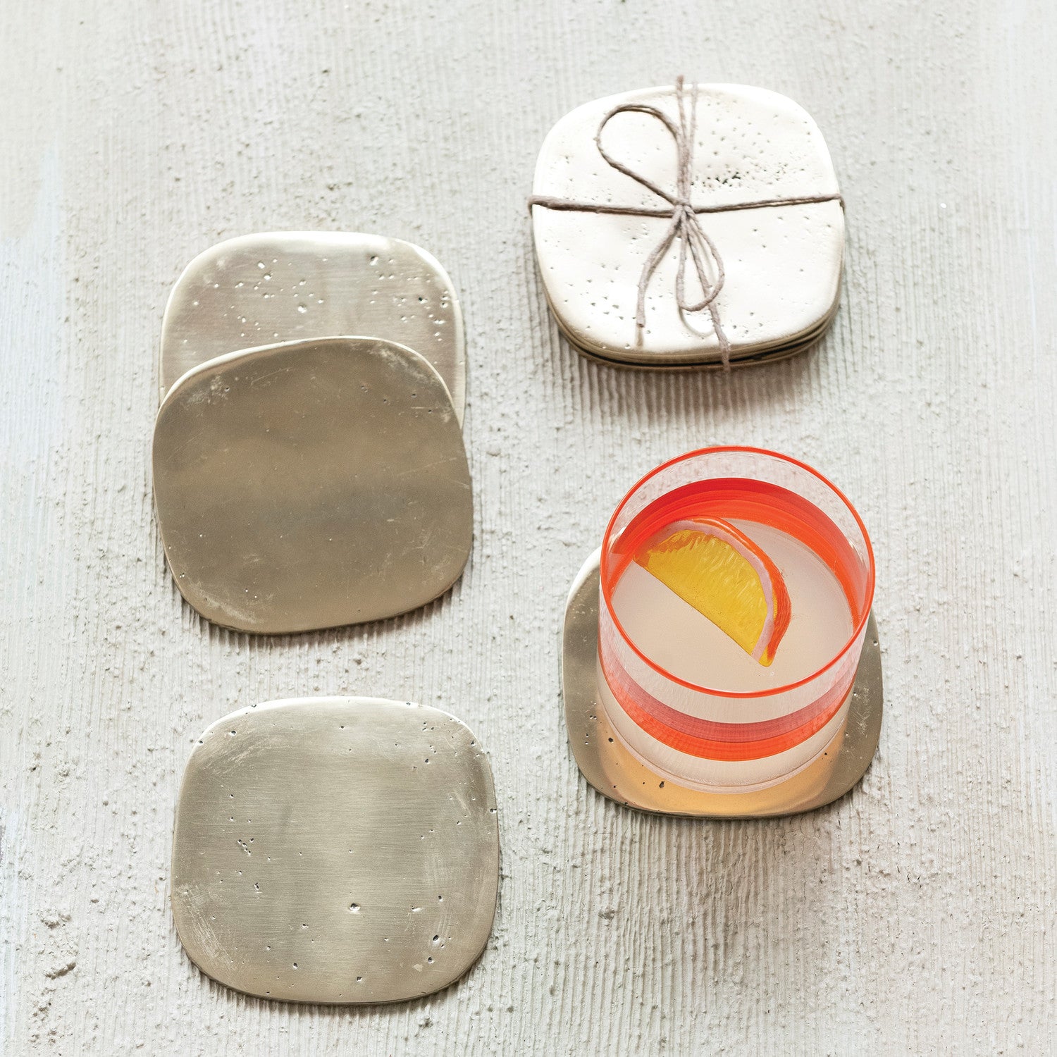 Pocked Aluminum Coasters