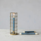 Metal Taper Holder in Metal Cage
