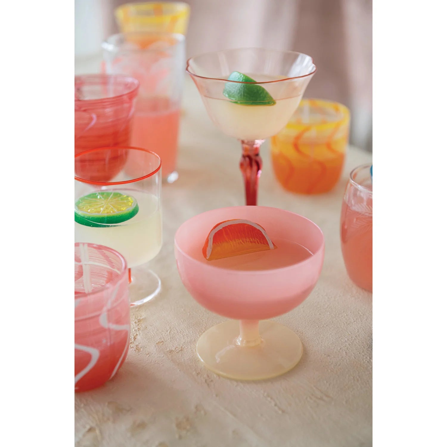 Pink & Cream Two-Tone Stemmed Wine Glass