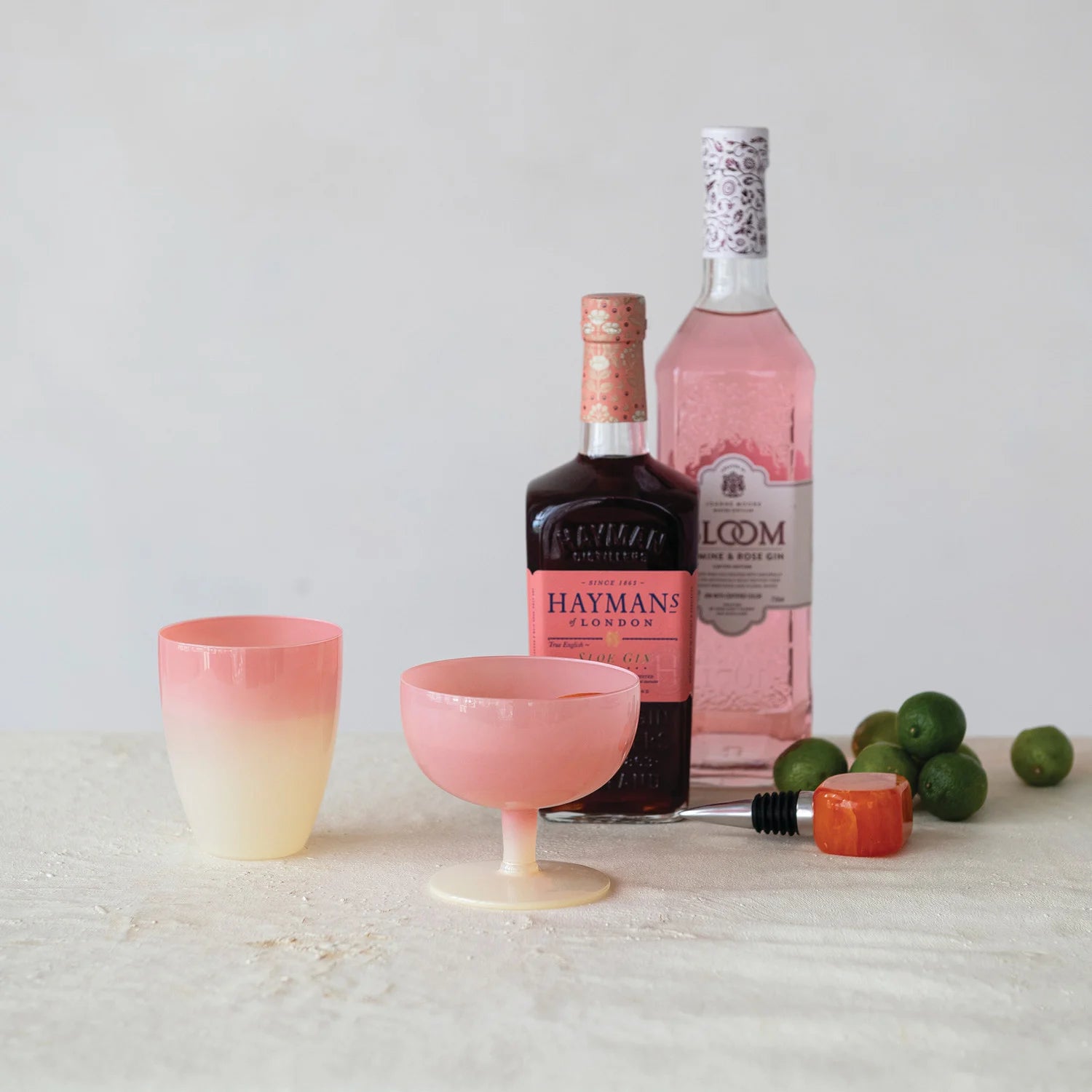 Pink & Cream Two-Tone Stemmed Wine Glass
