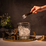 Pebbled Ice Bucket / Tongs Set