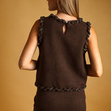 Braid Detailed Knit Mini Skirt