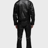 Snakeskin Embossed Leather Jacket