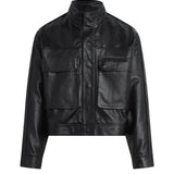 Snakeskin Embossed Leather Jacket