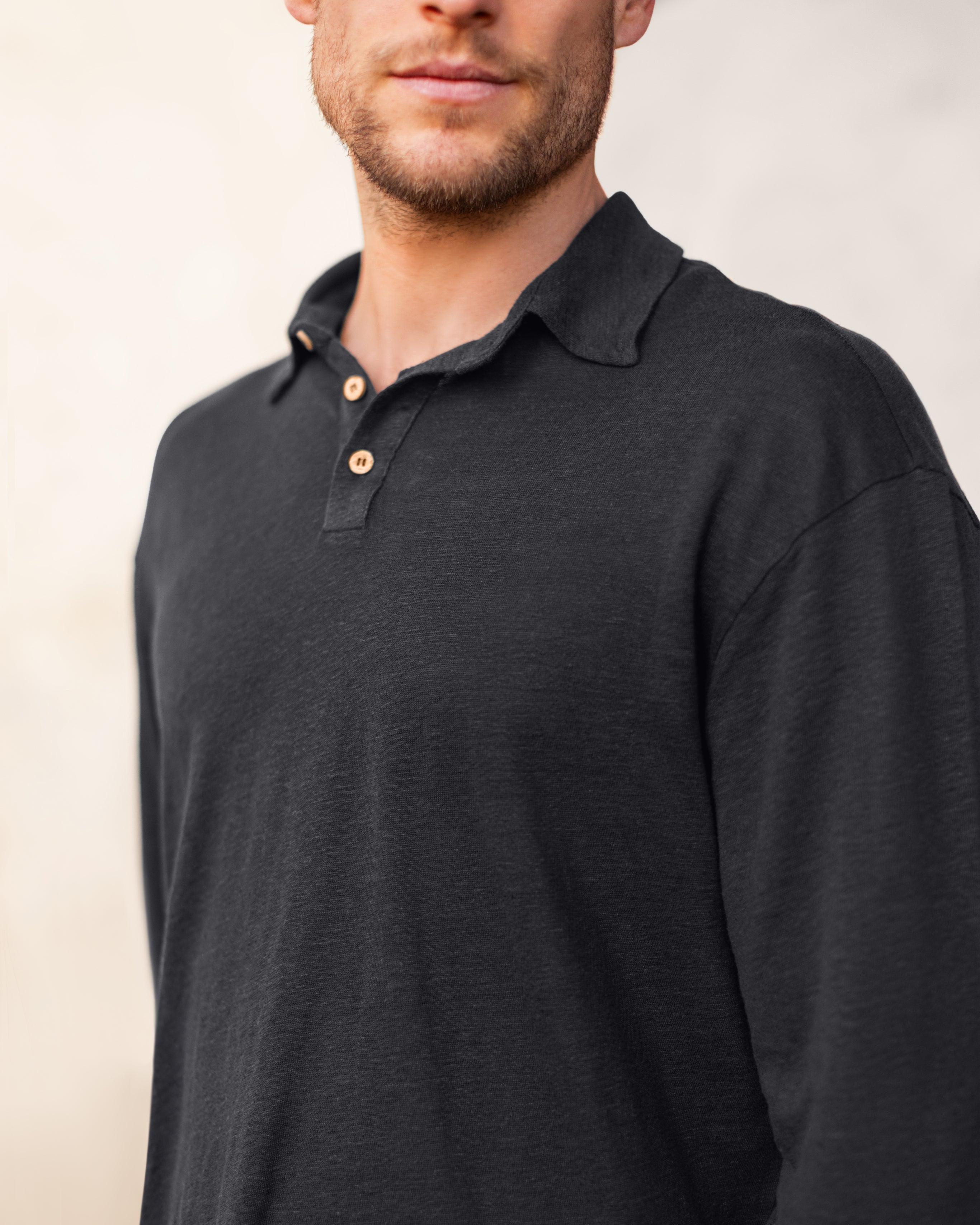 Long Sleeve Knit Polo