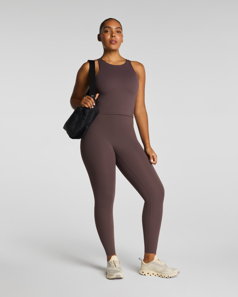 High Neck Cropped Tank With Flexform Cups