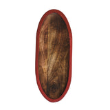 Hand-Carved Mango Wood Tray w/ Enameled Edge