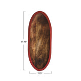 Hand-Carved Mango Wood Tray w/ Enameled Edge