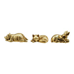 Resin Sleeping Animal, Gold Finish, 3 Styles