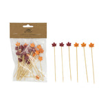 Bamboo Single Use Picks w/ Leaf Shaped Handles